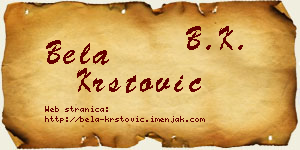 Bela Krstović vizit kartica